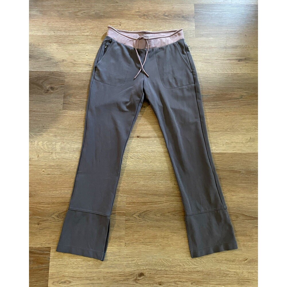 Athleta Women’s Gray/Pink Track Pants S Drawstring, Pockets, Stretch, Yoga